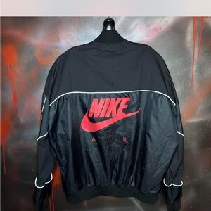 Nike Black Windbreaker Jacket with Red Logo